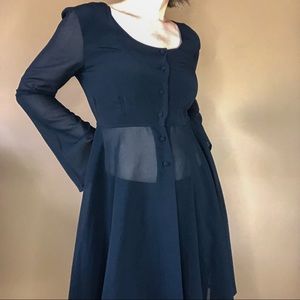 Vintage Stefanel Black Bell Sleeve Tunic